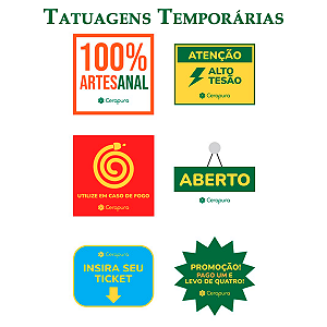 Cartela com 6 Tatuagens Temporárias Cerapura