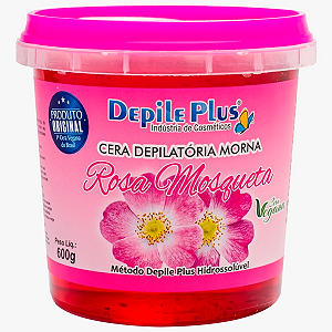 Cera Depilatória Rosa Mosqueta Hidrossolúvel DepilePlus 600g