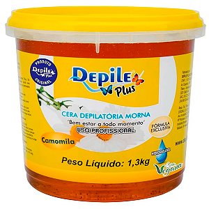 Cera Depilatória Camomila Hidrossolúvel 1,3kg Depile Plus
