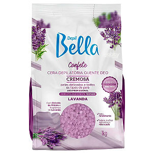 Cera Depilatória Corpo Rosto Confete Lavanda Depil Bella 1kg