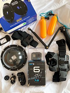 Gopro hero 6 + dome + kit acessórios e suportes