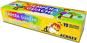 Tempera guache 12 Cores acrilex