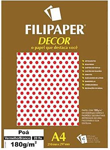 Papel A4 Decor Poa Cores diversas 180G C/20 Filipaper