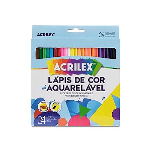 Lápis de Cor Aquarelável Acrilex 24 Cores