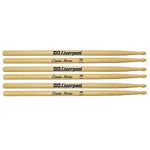 Baqueta de Bateria Liverpool Classic Series 5B Marfim 3 Pares