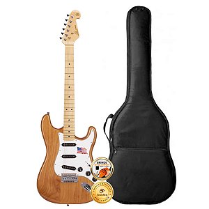 Kit Guitarra Stratocaster SX American Alder Natural Com Capa