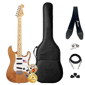 Kit Guitarra Stratocaster SX American Alder Natural Completo