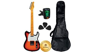 Kit Tagima Guitarra Sunburst + Bag + Afin. + Palheta TW-55SB