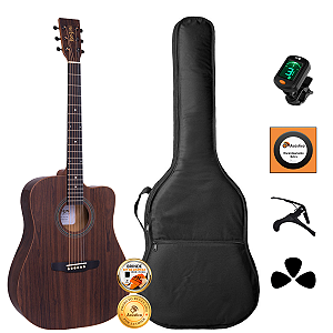 Kit Violão Acústico Rozini Presença Brasil Rx315 Completo