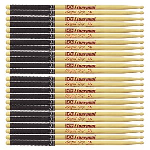 Baqueta De Bateria Liverpool Special Grip 5A Marfim 12 Pares