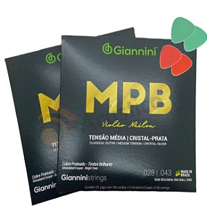 2 Cordas Giannini Violão Nylon Cristal Prata Mpb