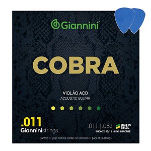 Encordoamento Giannini Cobra 011 P/ Violão Aço Bronze