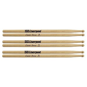 Kit Baquetas de Bateria Liverpool Classic 3A Marfim 3 par