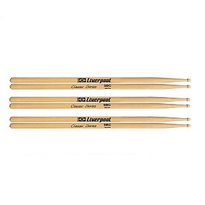 Kit Baquetas de Bateria Liverpool Classic 5bc Marfim 3 par