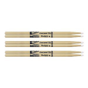 Kit Baquetas de Bateria Liverpool Hickory 5B Nylon 3 par