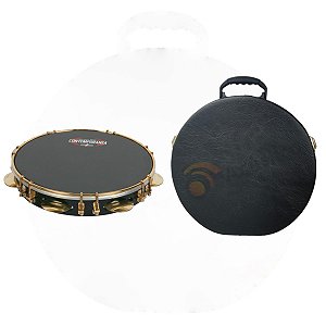 Pandeiro Profissional Contemporânea Tarraxa Dupla 11" + Case