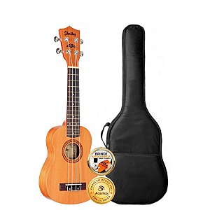 Kit Ukulele Soprano Shelby Profissional em Mogno Su21m Capa