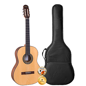 Kit Violão Nylon Estudante Elétrico Rozini Clássico Rx201 Capa