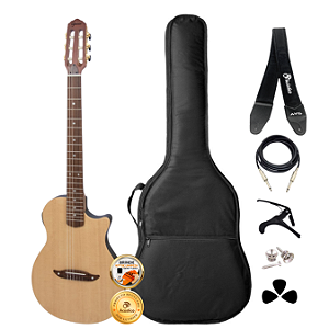 Kit Violão Elétrico Nylon Giannini Brasil Stage Completo