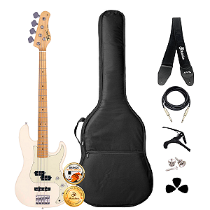 Kit Baixo 4 Cordas Tagima Precision TW-65 White + Acessórios