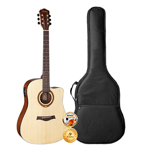 Kit Violão Elétrico Hofma Aço Folk Cutaway Fosco HMF290 Capa