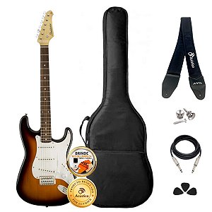 Kit Guitarra Stratocaster Studebaker Sky Sunburst Completo
