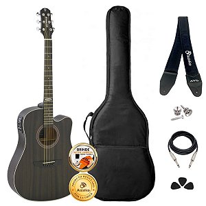 Kit Violão Elétrico Strinberg SD200C Folk Tabacco Completo