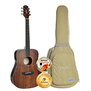 Violão Seizi Mini Tokyo Abalone Koa Ativo Com Bag