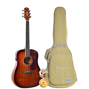 Violão Seizi Neo Akira Kaizen Mahogany Burst Half Folk Bag