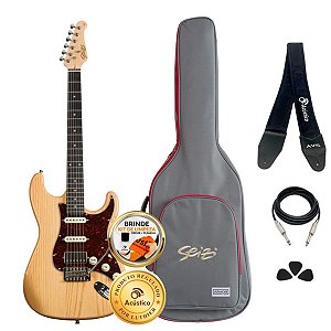 Kit Guitarra Elétrica Seizi Vintage Budokan HSS ASH Completo