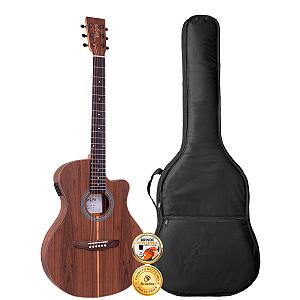 Kit Violão Elétrico Rozini Presença Brasil Fosco Rx516 Capa