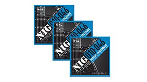 Kit Nig 3 Encordoamentos Guitarra .010 Alma Hexagonal N-64