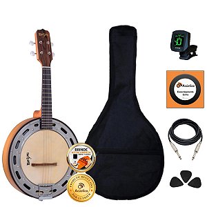 Kit Banjo Rozini Estudante Equalizador Caixa Larga Completo