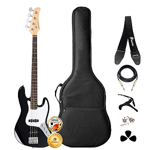 Kit Contrabaixo Strinberg Jazz Bass JBS40 Preto Completo