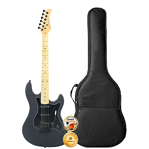 Kit Guitarra Stratocaster Strinberg STS100 BK Fosca Com Capa