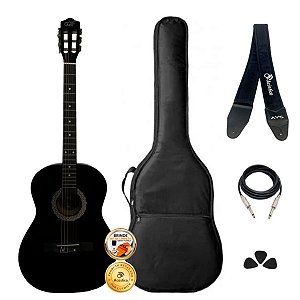 Kit Violão Elétrico Nylon Mxt Clássico 39'' Tensor Completo