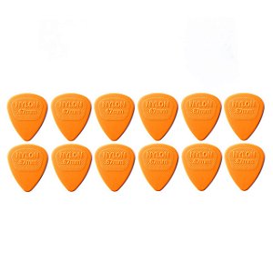 Palheta Dunlop Nylon Midi 0,67mm Laranja 12 Unidades