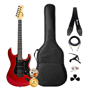 Kit Guitarra Tagima Sixmart Delay Reverb Vermelha Completo