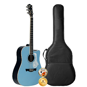 Kit Violão Elétrico Tagima Latin America Andes Azul Folk Capa