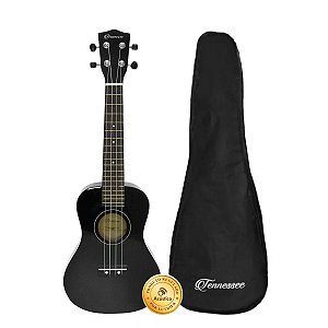 Ukulele Concert Liverpool Tennessee Acústico Preto Com Bag