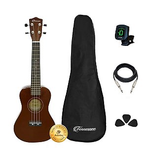 Kit Ukulele Concert Liverpool Tennessee Elétrico Completo