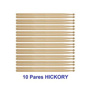 Baqueta De Bateria Liverpool Hickory 5B Sem Logo 10 Pares