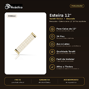 Esteira Para Caixa De Bateria Torelli 12'' 24 Fios Dourada