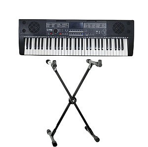 Teclado Musical Profissional 61 Teclas Sensitivas Com Suporte
