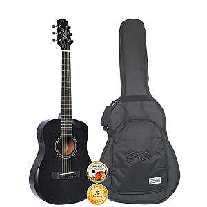 Violão Seizi Baby Neo Akira Open Pore Black Com Bag