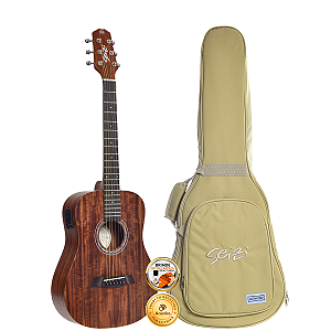 Violão Profissional Seizi Baby Tokyo Koa Ativo Folk Aço Bag
