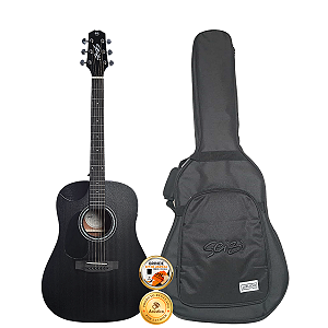 Violão Seizi Neo Akira Kaizen Lefty Open Pore Black Com Bag