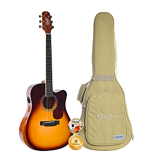 Violão Seizi Neo Tokyo Kaizen BrownBurst Folk Aço Com Bag