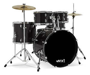 Bateria Acústica Completa MXT M-B120P Com Pratos E Banco