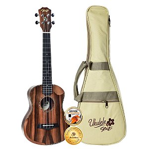 Ukulele Seizi Bora-Bora Crush Tenor Acústico Ebony Com Bag